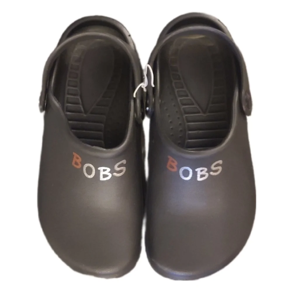 BOBS Skechers Youth Black Crocs Shoes Back Strap - Picture 1 of 5